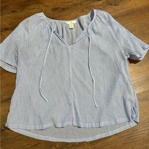 H&M Light Blue Pinstripe Blouse